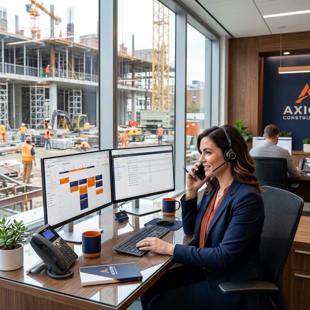 Professional woman managing calls